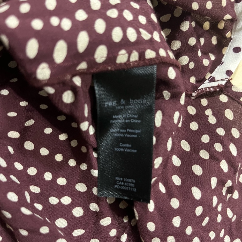 Rag And Bone Dean Polka Dot Faux Wrap Top - Picture 5 of 8